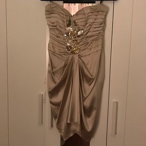 Bebe strapless satin dress